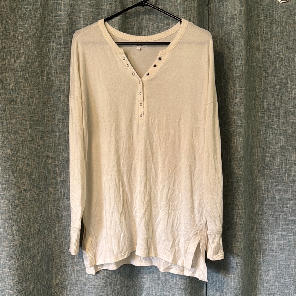 Cream Long Sleeve Women's Top